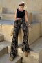 Black Adjustable Waist Leopard Print Wide Leg Pants Mg2095 - 5