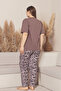 X-Dreamy Plus Size Cotton Button Collar Short Sleeve Combed Cotton Pajamas Set - 3