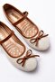 6321 Beige Linen Daily Helmet Ballerinas with Buckle - 5
