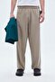 Comfortable Fit Lyocell Fabric Trousers Beige - 5