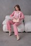 Women's Embroidered Rose Flower and Stone-Detail Linen Jacket and Pants Top and Bottom Set - 6