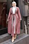 Ethnic Patterned Kimono Set Dusty Rose 19251 - 3