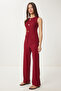 Gold Accessory Ribbed Bottom-Top Set Bordo Lzh0013 - 3