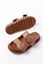 Dm-6010 Daily Women's Slippers with Tan Buckle Accessories - 5