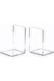 Set of 4 Clear Acrylic Heavy Duty Bookends – Desktop Organizer for Books, Movies, and CDs - 3