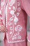 Women's Embroidered Rose Flower and Stone-Detail Linen Jacket and Pants Top and Bottom Set - 5