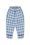 Carrot Trousers Blue Cream Plaid Linen - 4