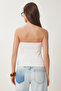 Gathered Strapless Knitted Blouse Bone Lns0037 - 7