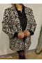 Leopar desenli blazer ceket - 5