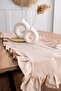 Natural Brown Frilly Linen Runner - 40X150 cm - 2