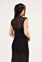 Zero Sleeve Romantic Lace Black Blouse - 6