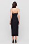 Women's Neck Tie Square Neck Slit Midi Dress - 5