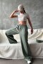 Çağla Yeşili Soft Textured Palazzo Jogger Women's Sweatpants Mg2122 - 5