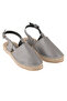 Genuine Leather Dark Gray Women's Handmade Espadrille