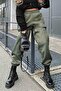Mad Girls Khaki Oversize Women's Tracksuit with Elastic Legs Mg324
