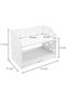 White 2-Tier Desktop Bookshelf – Vintage PVC Organizer with Cut-Out Design for Home or Office - 3