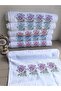 6 Pieces of Cross Stitch Embroidered Hand Towels (Guipure) 2600Gr