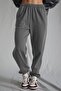 Women's Anthracite Elastic Waist Oversize Sweatpants Mg1235 - 2