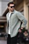 Mint Green Buttoned Men's Fleece Shirt 6753 - 2