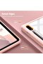 حافظة متوافقة مع سامسونج جالاكسي تاب S10 لايت FE/S10/S9 FE/S9، شفافة بتصميم جرافيتي مع حجرة للقلم، لون ذهبي وردي - 7