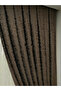 Brown Linen Jacquard Modern Pattern 3 Layer Pleated Background Curtain - 2