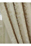 Ecru Cream Linen Jacquard Modern Pattern 3 Layer Pleated Background Curtain - 4