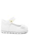 White Patent Leather Bow Daisy Detailed Baby Girl Ballerina Shoes - 3