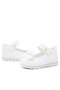 White Patent Leather Bow Daisy Detailed Baby Girl Ballerina Shoes - 8