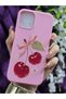 Pink Phone Case with Cherry and Ribbon Pattern Compatible with iPhone 12 & iPhone 12 Pro - 2