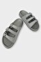 Women's Three Band Adjustable Buckle Slippers Smoked - 3