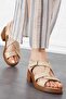 Hante Cross Weft Genuine Leather Women's Sandals Beige Skin - 5