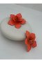 Zra Model Orange Floral Big Earrings - 2