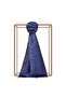 Zebra Jacquard Patterned Silk Shawl - Cobalt Blue, 05139