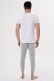 Mecit 4000 White Gray Men's Plus Size Pajama Set - 4