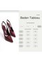 Women's Ovis Pointed Heeled Shoes Burgundy Patent Leather 41-42 Available - 3