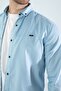 Men's Denim Shirt Slim Fit Long Sleeve No Pockets Light Blue - 3