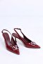 Javed Burgundy Patent Leather Heeled Women's Shoes
