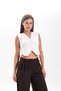 Women's V-Neck Buttoned Summer Crop Knitwear Vest - 5