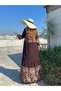Women Viscose Long Dress O-Neck Print Viscose Dress Suitable Dress for Hijab - 5