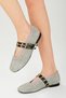 Nolina Wicker Gray Color Banded Women's Ballerina Shoes - 6