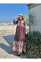 Women Viscose Long Dress O-Neck Print Viscose Dress Suitable Dress for Hijab - 3