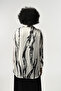 Women's Striped Patterned Oversize Cut Shirt - 5