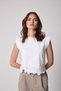 Women's White Vatka Look Laser Cut Embroidery Detailed Design T-Shirt - 2518 - 4