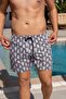 Men's Quick Dry Pocket Patterned Swim Shorts-25121 - 2