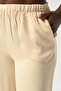 Women's Elastic Waist Loose Leg Solid Color Viscosa Fabric Pants - 3