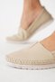 Kaner V Mouth Saddled Genuine Leather Women's Shoes Beige Skin - 4