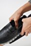 Posyer Sole Stitched Moccasin Genuine Leather Shoes Black Skin - 5