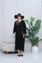 Black Large Flower Embroidered Sequined Large Size Dress - 2038 - 4