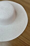 White Wide Brim Straw Hat - Women's Summer Beach and Sun Hat - 3