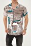 Blue Color Patterned Viscose Men's Shirt - 6